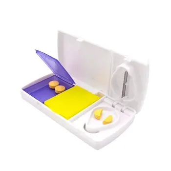 

Portable Pill Box With Cutting Knife Cutting Medicine Drug Separation Box Medical Environmental Protection Plastic Box