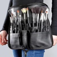 Artist Professional Makeup Brush Waist Bag Large Capacity PU Cosmetic Pack Portable Multi Pockets Bag with Belt Strap 1