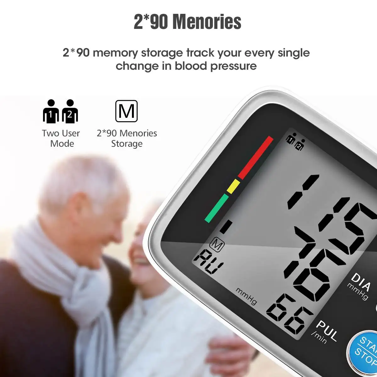 Günstig Professional Automatische Digital Arm Blutdruck Monitor Große Hintergrundbeleuchtung LCD Display Herz Schlagen Meter Blutdruckmessgeräte Maschine