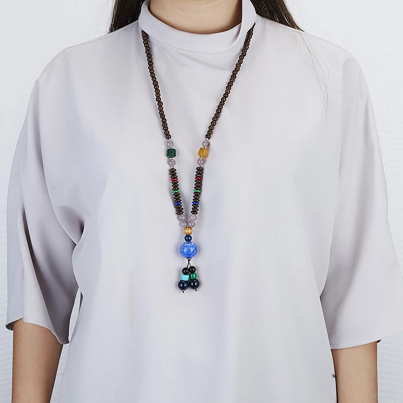 

Vintage Boho Long Beads Sweater Necklace Women Men Trendy Handmade Beaded Wooden Chains Necklaces Femme Male Bohemian Jewelry