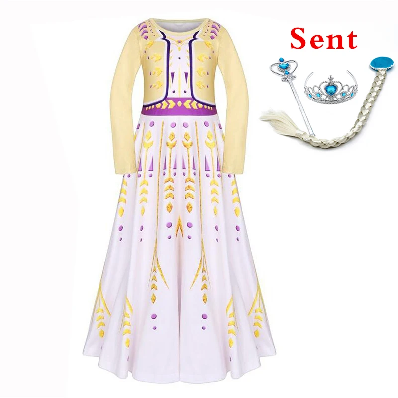 dress Лидер продаж принцессы Frozens 2 Анна «Холодное сердце» Aisha/вечерние платье для девочек Год Вечерние Танцы Анна «Холодное сердце» Aisha/ролевые платье принцессы - Цвет: dress
