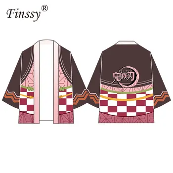 

Halloween Cosplay Adult Costume Anime Demon Slayer Kimetsu no Yaiba Kamado Nezuko Cartoon Patterned Bathrobe Cloak