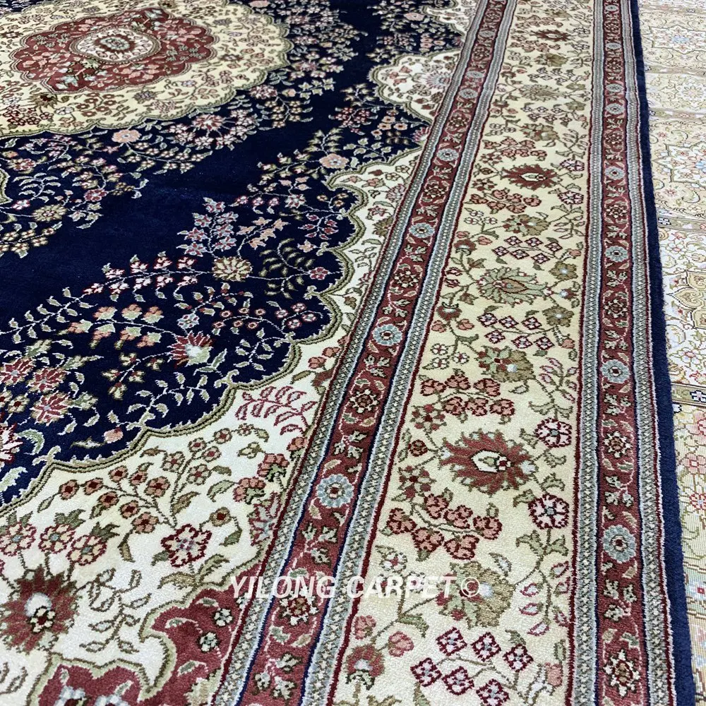 Yilong 5'x8' Hereke шелковый ковер синий vantage ручной завязанный традиционный Восточный ковер(HF324B
