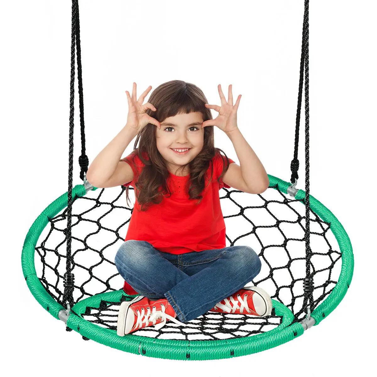 

Spider Web Chair Swing w/ Adjustable Hanging Ropes Kids Play Equipment OP70310