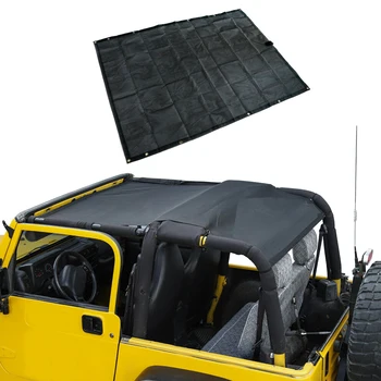 

Black Mesh Shade Top Cover Sunshade UV Protection PVC Fit for Jeep Wrangler TJ 1997 1998 1999 2000 2001 2002 2003 2004 2005 2006