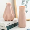 Plastic Vase Home for Decoration White Imitation Ceramic Flower Pot Plants Basket Nordic Wedding Decorative Dining Table Bedroom 2