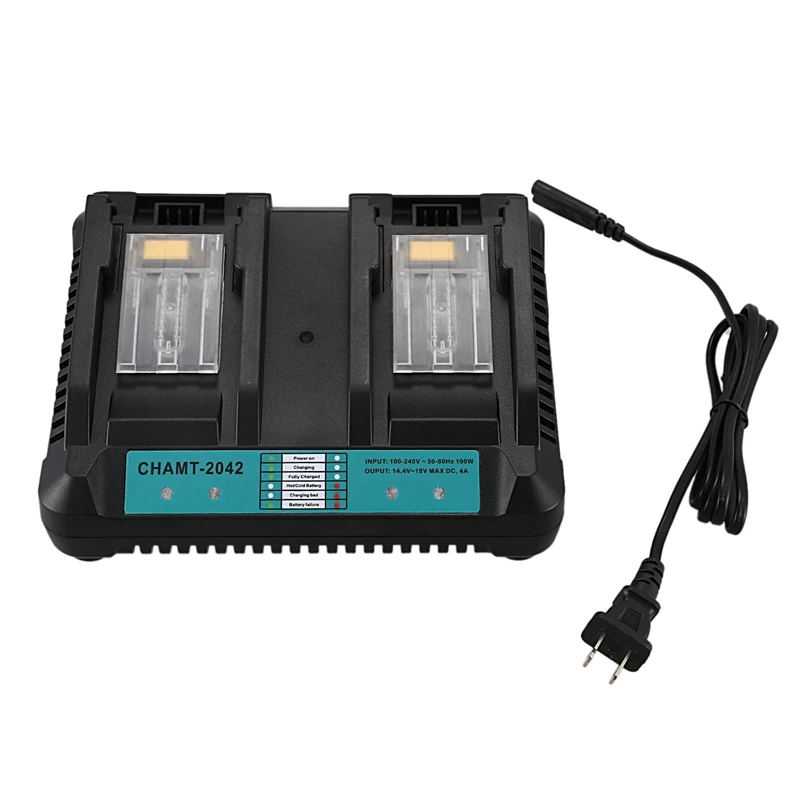 4A двойной Порты Li-Ion Батарея Зарядное устройство для Makita 14,4 V 18V BL1830 BL1840 BL1845 BL1850 BL1860 BL1850B BL1860B BL1430 CHAMT-2042 P