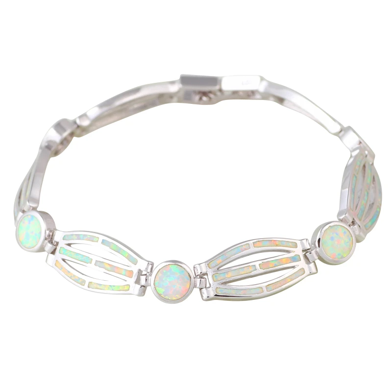 

New Hot Popular womens Silver 925 White Opal Bracelets bangles for teen girls pulseiras femininas women's fashion 2019 B469