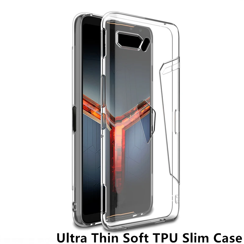 Для Asus ROG Phone 2 ZS660KL чехол 6,59 дюймов Ультратонкий Мягкий ТПУ силиконовый тонкий Матовый кожаный чехол ROG Phone II 2 чехлы для телефонов - Color: Ultra Thin TPU Case