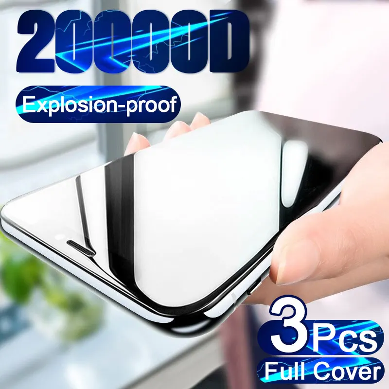 Funda completa de vidrio templado para iphone, Protector de pantalla de vidrio para iPhone 12, 11, X, XR, XS Max