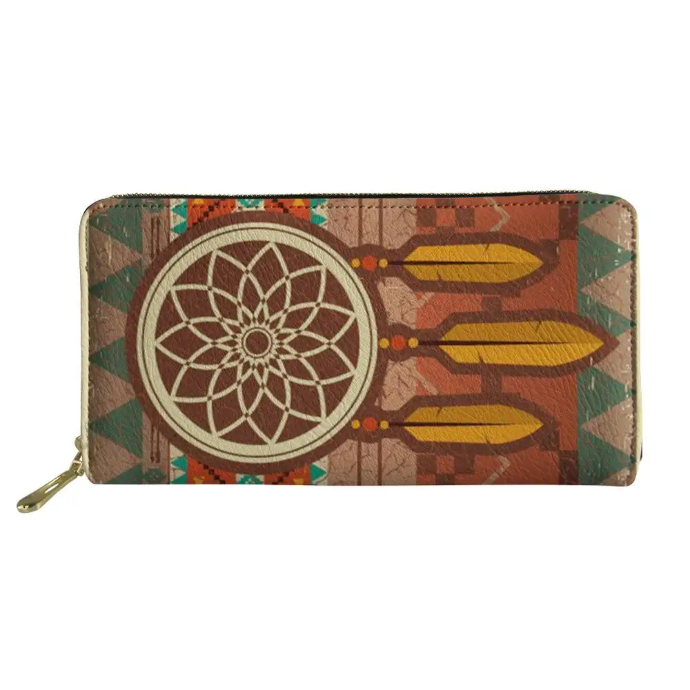 

HaoYun Women Long Wallets Floral Shivering Print Pattern PU Leather Card Holder Wind Chimes Design Female Zipper Coin Purse Bags