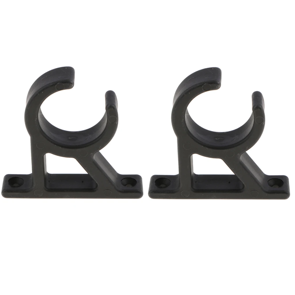 2pcs C-Shape Boat Hook Ladder Clamp Holder Bracket Clips Fit for 1-3/4 inch Ladders Tube, Black