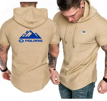 

Polaris Snowmobiles Print Men Short Sleeve Hooded Sweatshirt Men Summer Hoodies Shirt Pullovers Hip Hop Tracksuit hoody