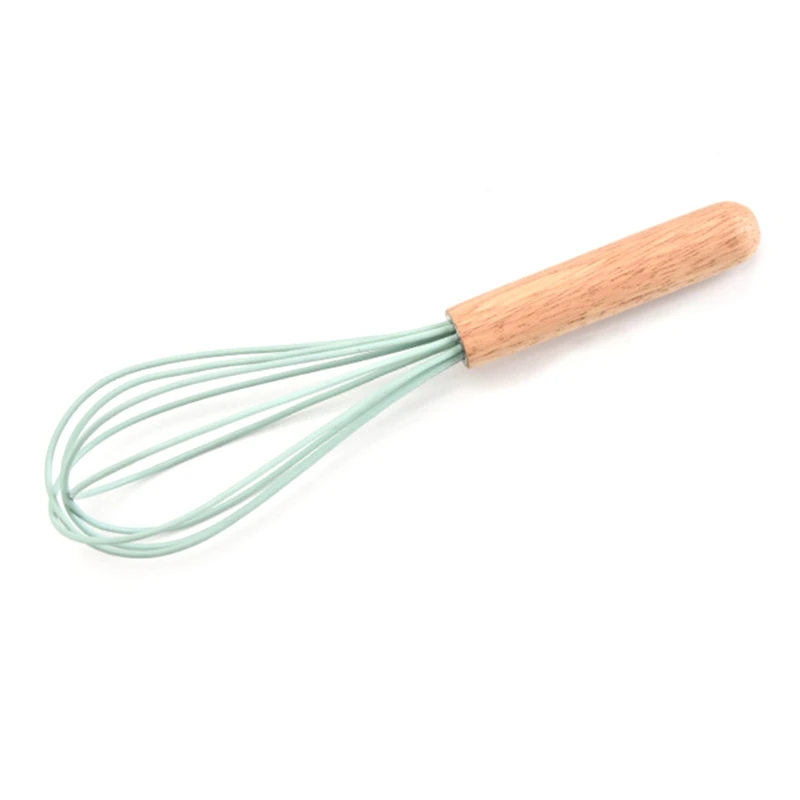 Бытовой миксер с деревянной ручкой для взбивания яиц ручной самоповорачивающийся силиконовый венчик ручной блендер, взбивание яиц крем для перемешивания кухонные инструменты