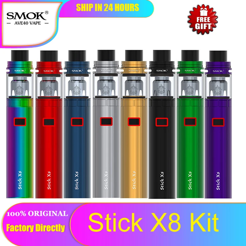 100% Оригинальные SMOK электронные сигареты SMOK stick X8 комплект 4 мл 3000 мАч батарея с TFV8 X-baby Танк Electronik Sigara Vape ручка