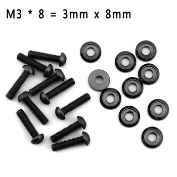 

20pcs Hex Socket Screws 7075 Aluminum M3x6/8/10/12mm Button M3 Gasket 524Mpa