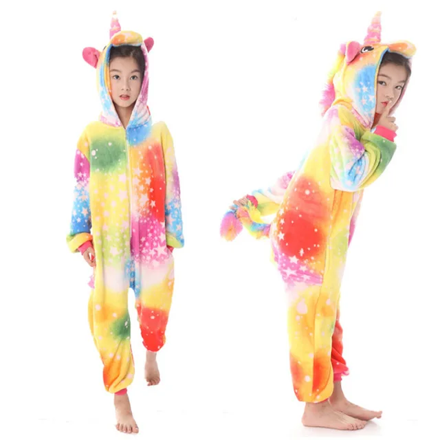 Детские пижамы; зимняя Пижама с единорогом; одежда для сна с рисунками животных; флисовый комбинезон для мальчиков; теплая фланелевая Детская Пижама-одеяло