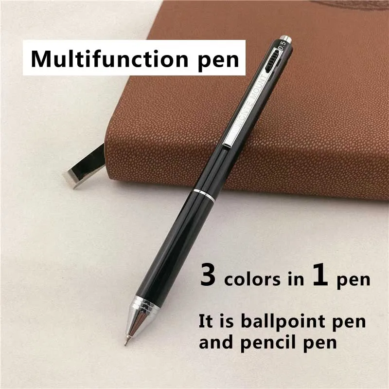 luxury ballpoint pens for writing School Office supplies student teacher gift Multifunctional pen 3 ink colors in 1 pen mirui creative simple stationery pen holder desk organizer student pencil storage multifunctional desk tidy school supplies