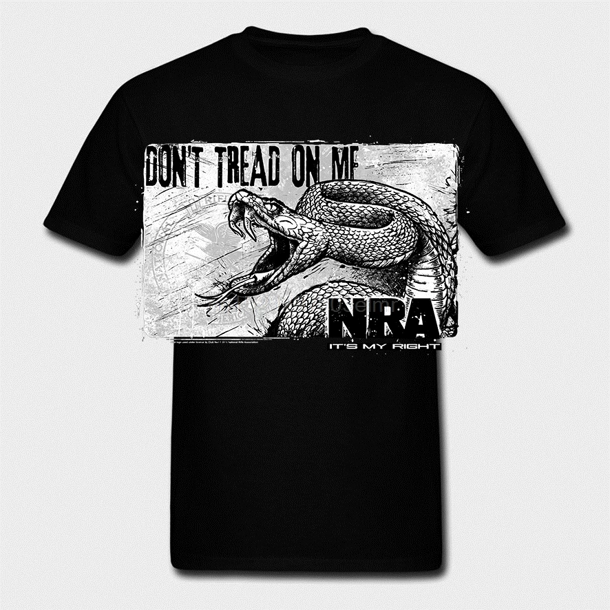Лицензированная NRA Bite Ya Don't Tread On Me Snake Мужская черная футболка S-3XL NEW1 | одежда