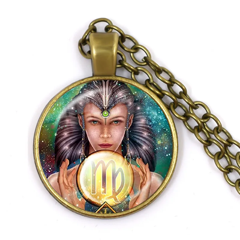 Zodiac Signs Painted Pendants Hand Painted Silver Gold Plated