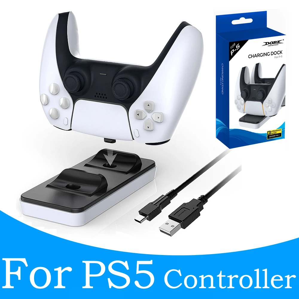 

For Playstation 5 PS5 Game Dual Controller Charger Base Dock Station USB Port Gamepad Charging Stand LED Indicator Fast Charger