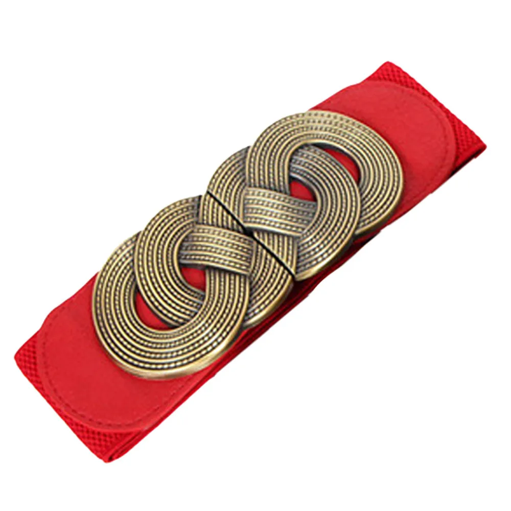 KANCOOLD Vintage Ladies Fashion Decorative Elastic Belt Buckle Belt Adjustable Patent Leather High Quality Fine Women's Belt