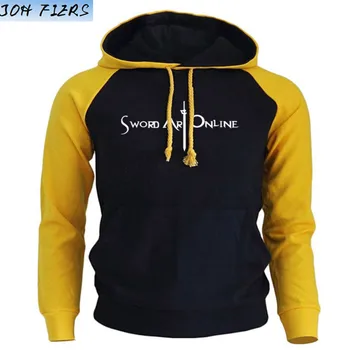 

Sword Art Online Anime Print Streetwear Harajuku Men's Sweatshirt 2019 Autumn Winter Fleece Raglan Hoodies Men Hip Hop Brand Hot
