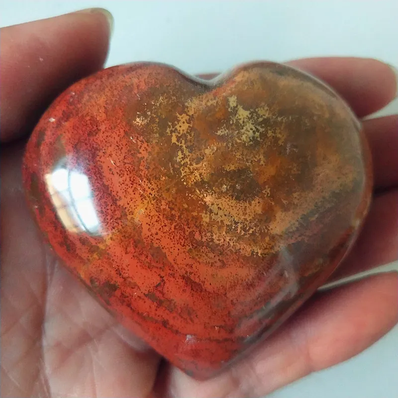 Natural sea jasper stone sea gem heart crystal stone mineral specimen crystal ston
