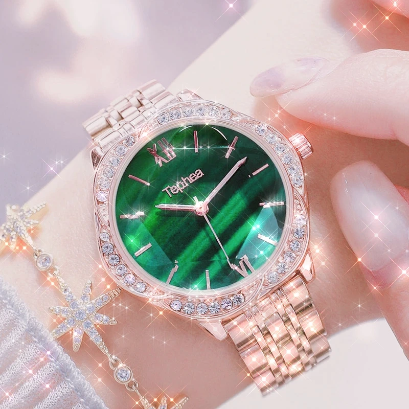 

Women Wrist Watch 2020 Rose Gold Women Bracelet Diamond Watch For Ladies Flower Steel Female Clock Relogio Feminino Montre Femme