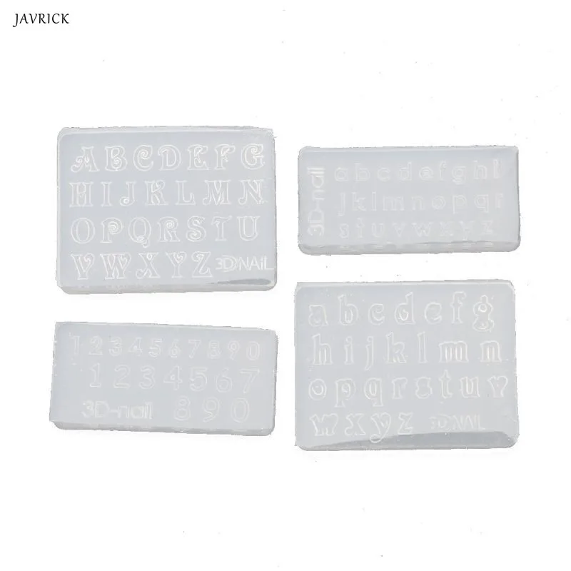 

4pcs Resin Mold Numbers Letters Pendant Silicone Mold Jewelry Making Tools Nail Art Crafts