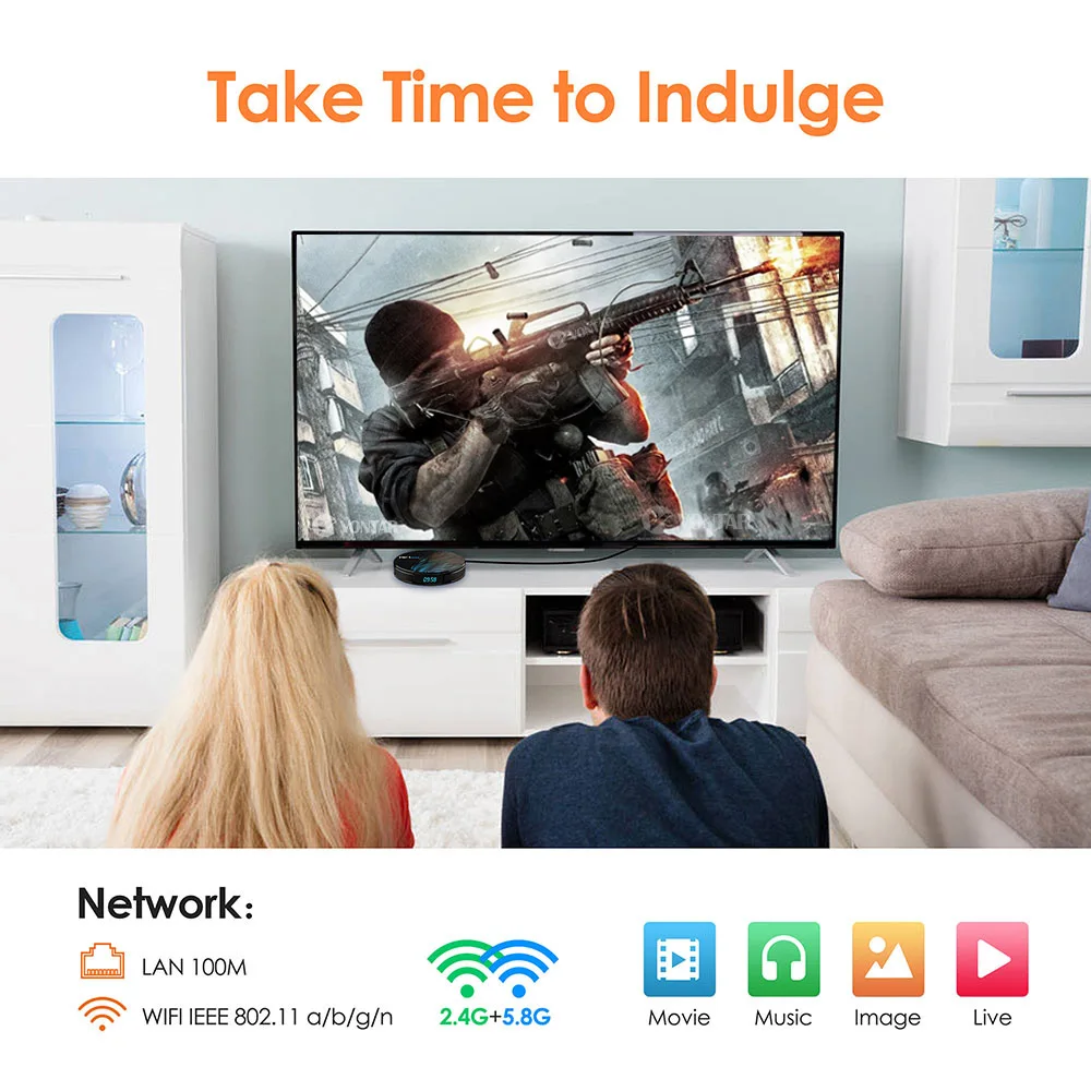 HK1 Max Android TV Box Android 9.0 Smart TV Box 4K Quad Core 2.4G/5G WiFi BT4.0 Media Player 4GB RA - 4000311306154