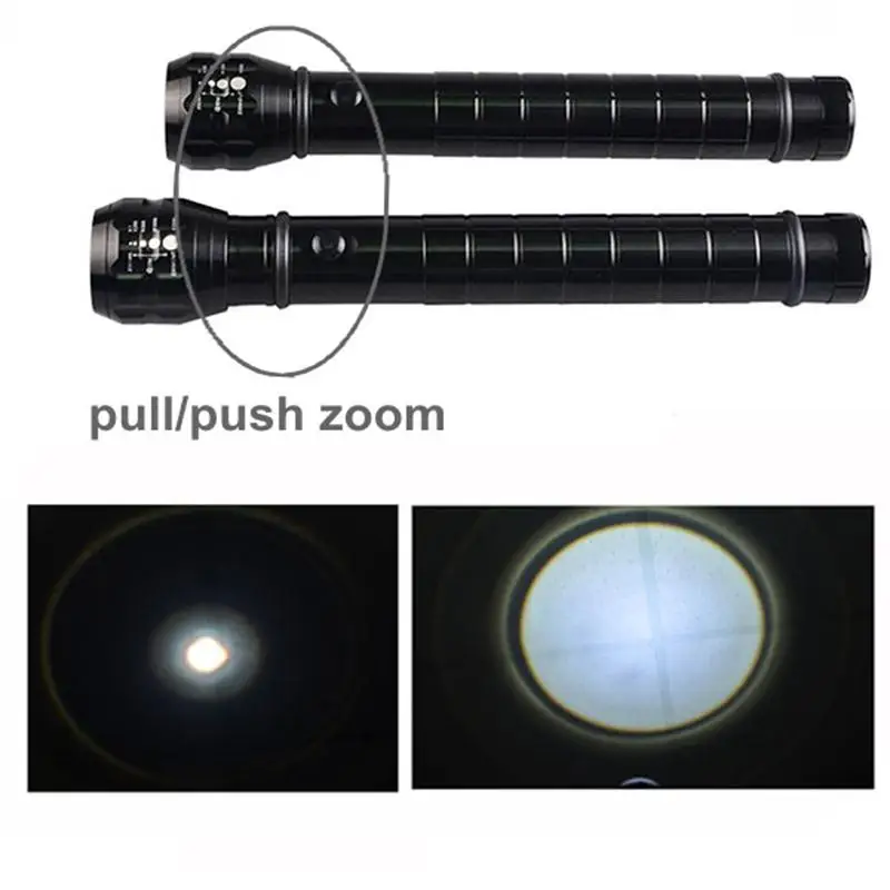 US $11.04 Topcom Powerful 3W LED Photography Flashlight Hard Light Zoom Photo Lantern Metal Reflector Police Torch With Holder For Camping
