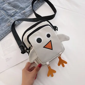 

ins canvas small bag female bag 2020 new cartoon net red small cloth bag cute funny single shoulder messenger bag