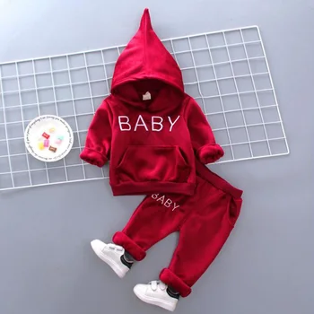 

New Autumn Winter Children's Sets Boys Gold Velvet Thick Sweater + Warm Plus Velvet Pants Two-piece Girl Baby Clothing