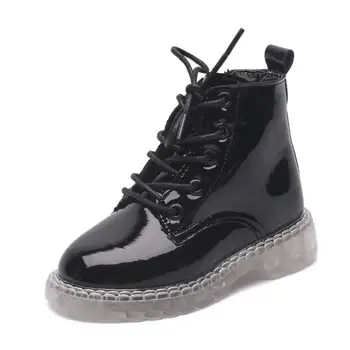 

New Autumn Kids Patent Leather Short Boots Children Princess Shoes Girls Ankle Boots Brand Fashion High Snow Martin Boots