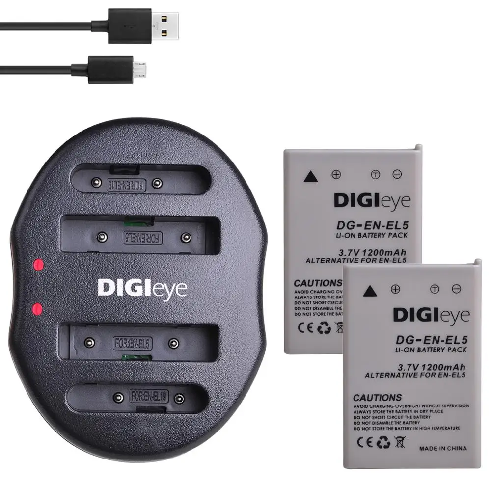 2 шт. EN EL5 ENEL5 батареи + Dual USB Зарядное устройство для цифровой камеры Nikon Coolpix P90 P80 P100