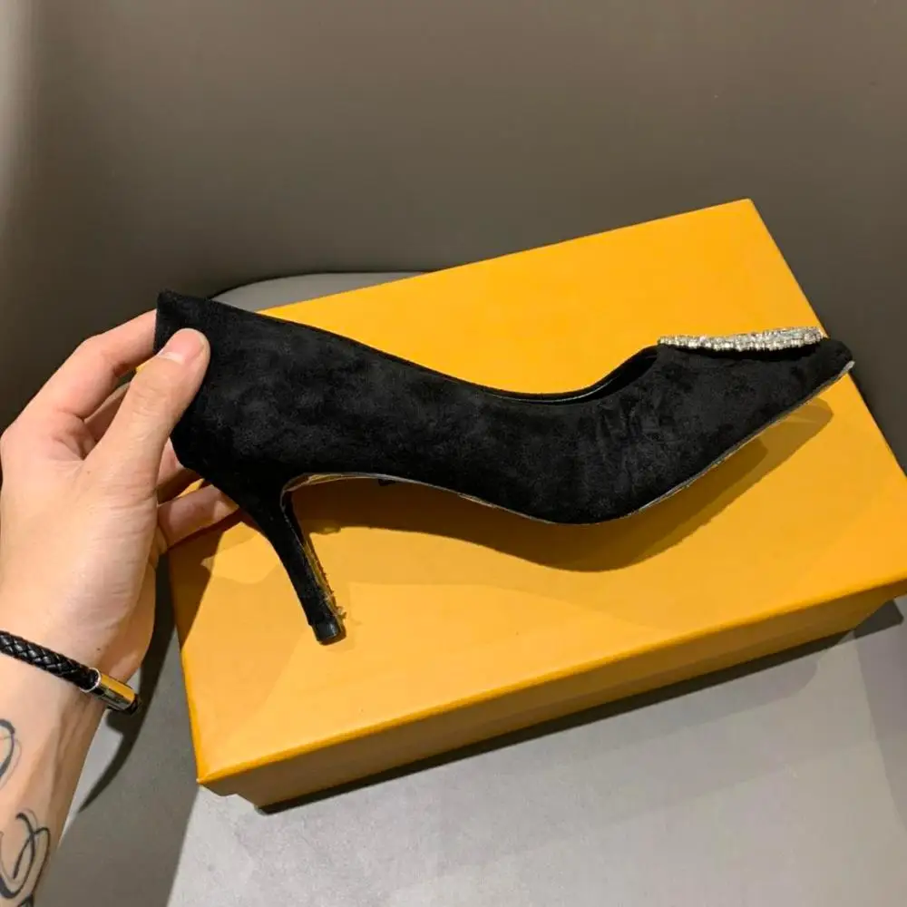 

2020 Famous Luxury Brand Real sheepskin High heels 8 cm size 35-45