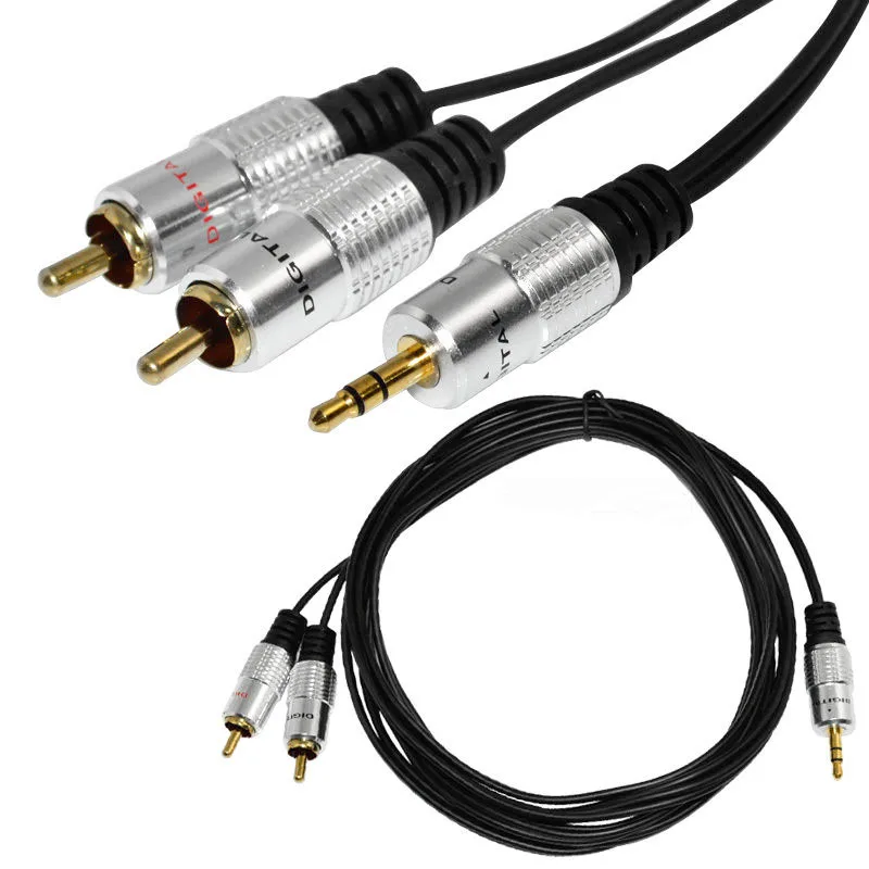 AAAE Top-Pure HQ OFC 3,5 мм стерео разъем для 2 RCA Phono вилки кабель золото 5 м(16,5 футов