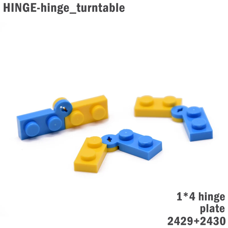 

10Pcs/lot MOC Technic Creative Hinge Turntable Bricks 2429 2430 1*4 Building Blocks Creator Parts DIY Educational gifts Toys