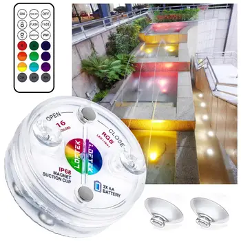 

Underwater Light IP68 Waterproof Wear-resistant LED Submersible Swimming Pool Lamp RF Remote For Fish Tanks Fountains Aquariums