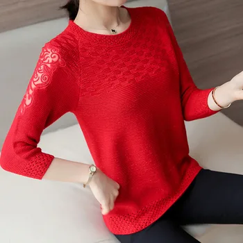 

Fashion Autumn Winter Sweater Women New Knitted Sweaters Pullover Jumper Red