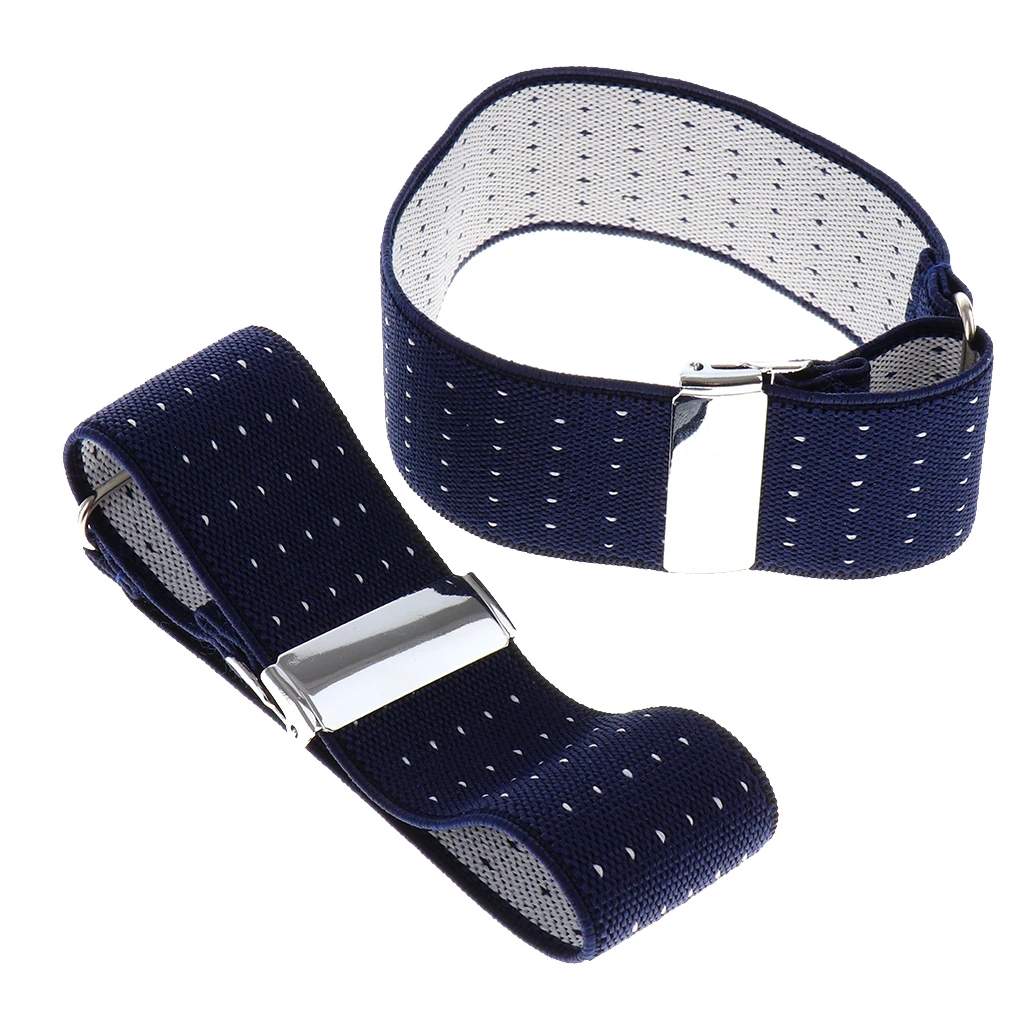 Mens Shirt Adjustable Armband Sleeve Garter Bartender Cuff Holder Sleeve Print Armband Elastic Cuff Holder Strong Metal Clip
