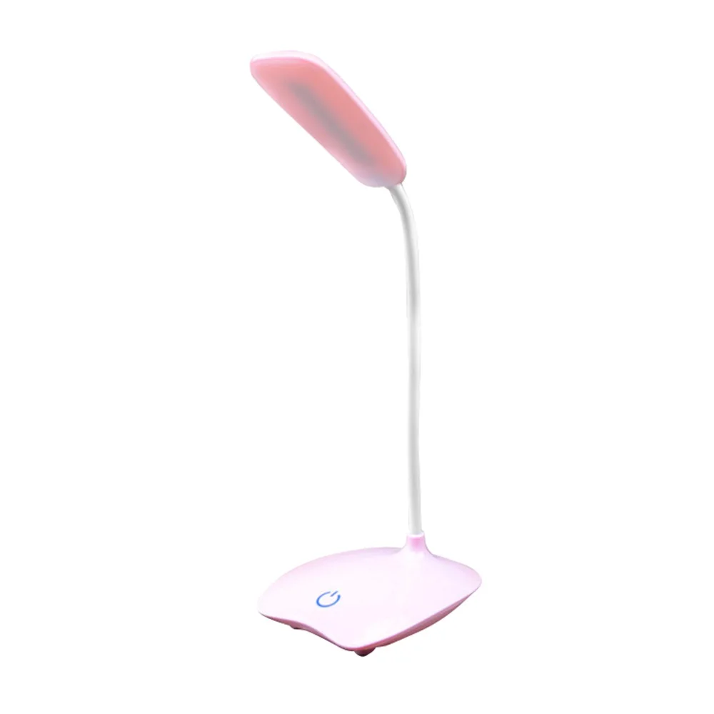 1,5 Вт USB перезаряжаемая настольная лампа, 3 режима, регулируемый светодиодный Настольный светильник, 4 цвета, светильник для студентов - Цвет корпуса: pink