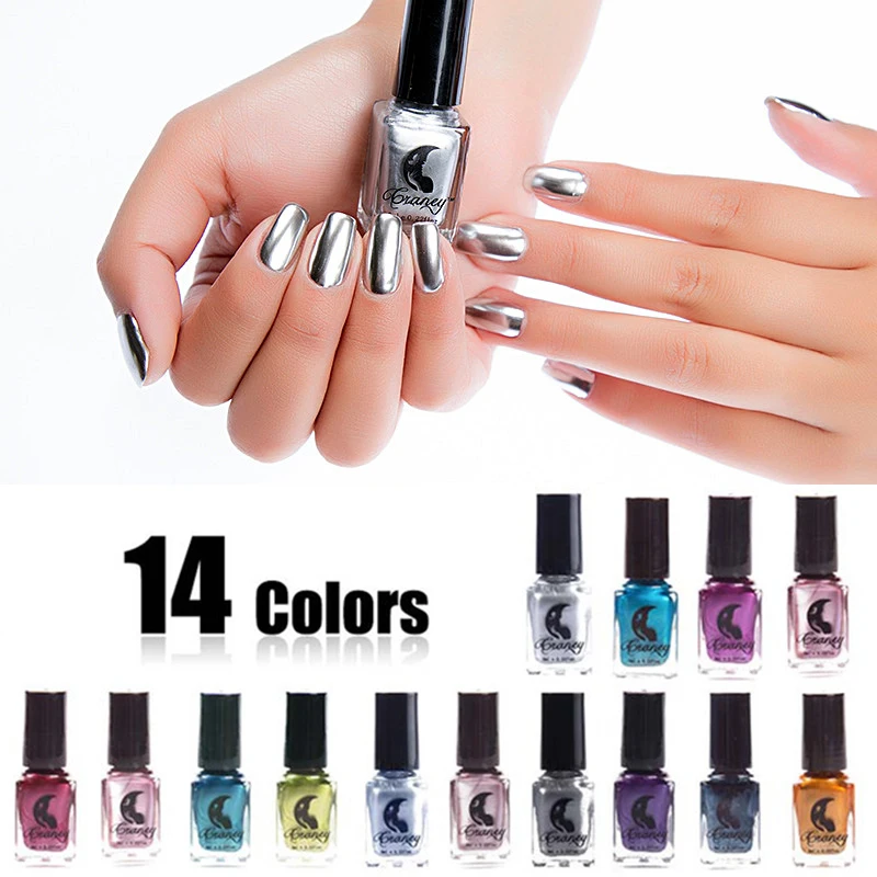 Зеркальный лак для ногтей ISEEN 6 мл серебристый прозрачный фиолетовый розовое