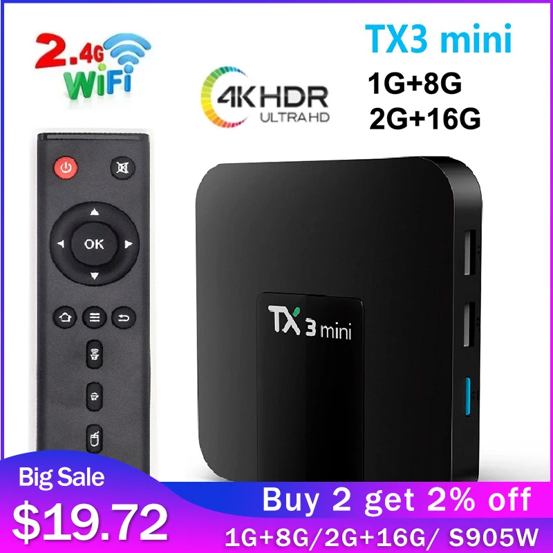 TX3 Мини Android 8 1 TV Box Smart Amlogic S905W 1G/2G/8G/16G Tanix коробка 1G8G TVBOX H.265 4 к Декодер каналов