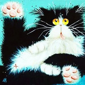 

DIY Diamond Painting cat Full Drill Round Diamond Embroidery Picture Rhinestone Diamond Mosaic Cartoon Home Decor
