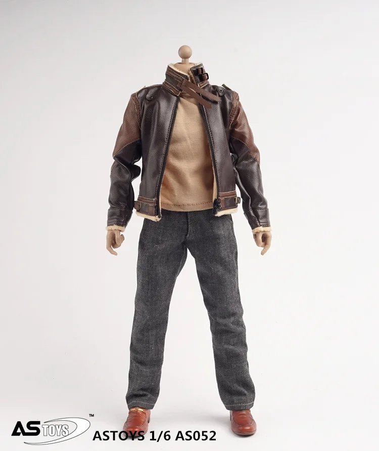 1/6 Scale Uniforms Coveralls Suit Brown Leather Jacket for 12inch Action Figure