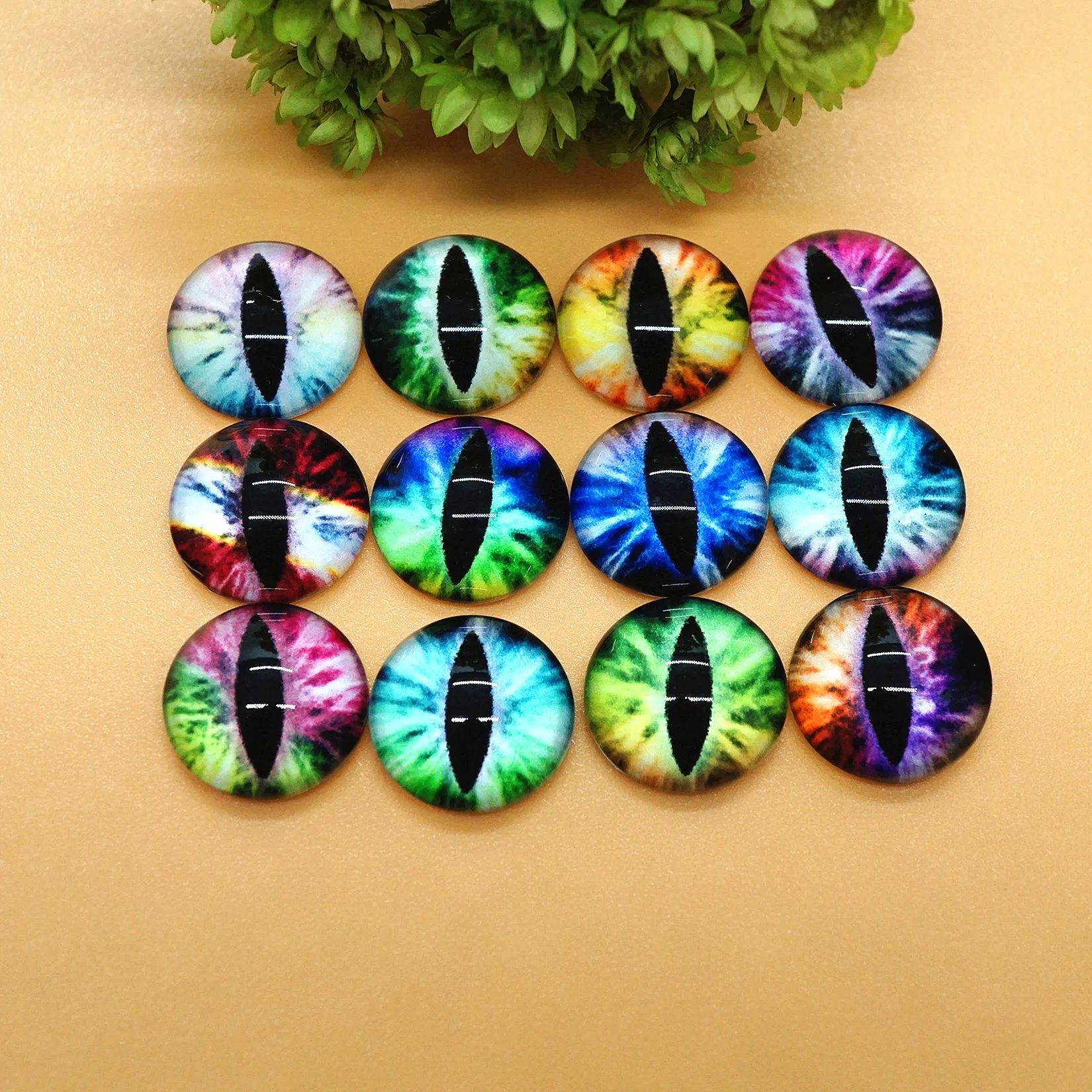 

8MM10MM12MM mix Round pupil Dragon Eyes photo Cabochons for making bracelet necklace pins brooch craft supplies