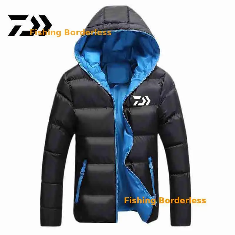 

Men Winter Autumn Sport Hooded Thick Padded Fishing Jacket Zipper Breathable Men And Women Coats Men DAIWA Fishing Clothing