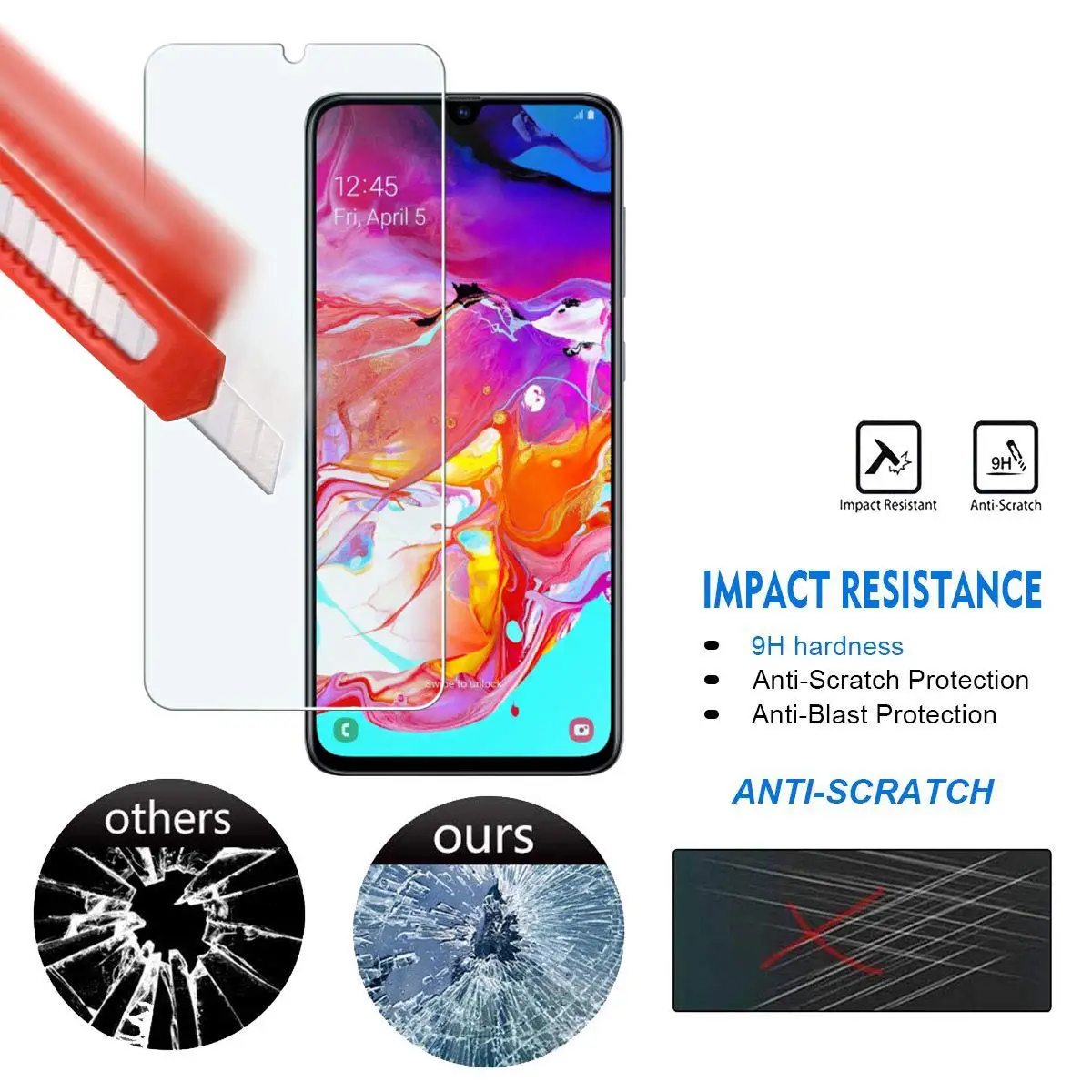 Защитное стекло закаленное 9H HD для Samsung Galaxy A50/A40/A30/A10/A80|Защитные стёкла и плёнки| |